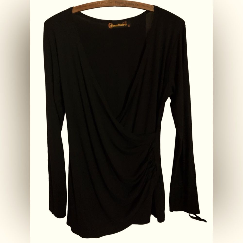 Luna Claire Faux Wrap Top Size L